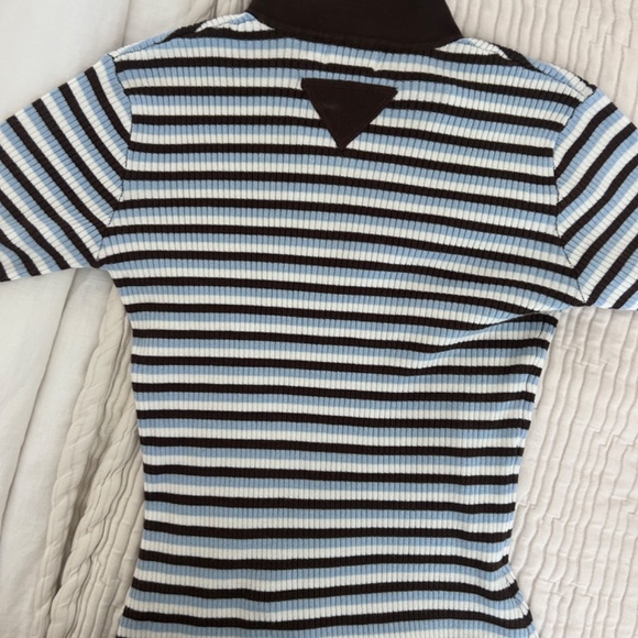 NWT NA-KD x Claire Rose Striped Polo T-Shirt - Picture 10 of 12
